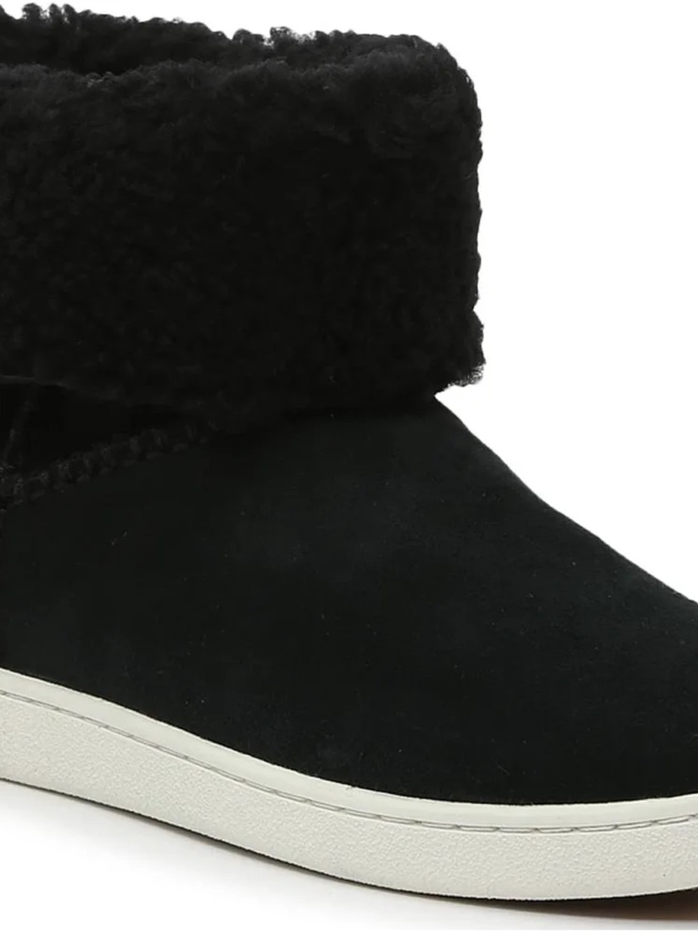 Women's UGG Black Faux-Shearling Ankle Boot Sneaker